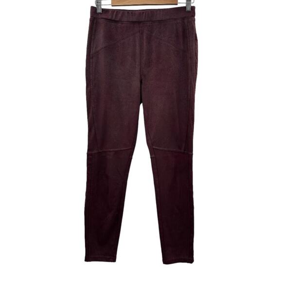 Free People Midnight Burgundy Faux Suede High Rise Ankle Leggings Size‎ S - Picture 2 of 13